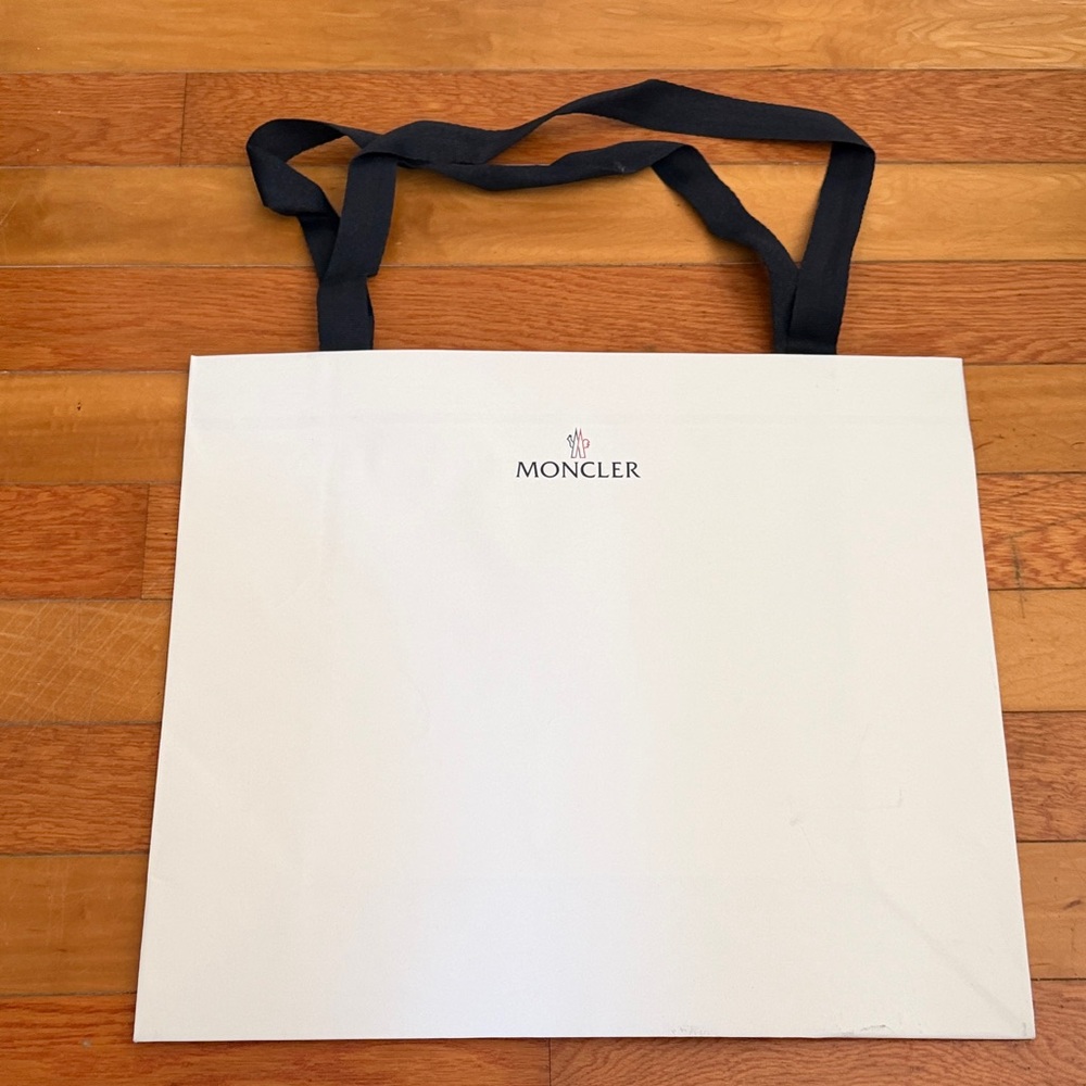 Moncler White Bag with Black Straps